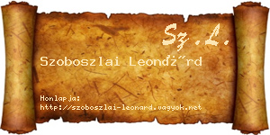 Szoboszlai Leonárd névjegykártya
