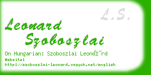 leonard szoboszlai business card